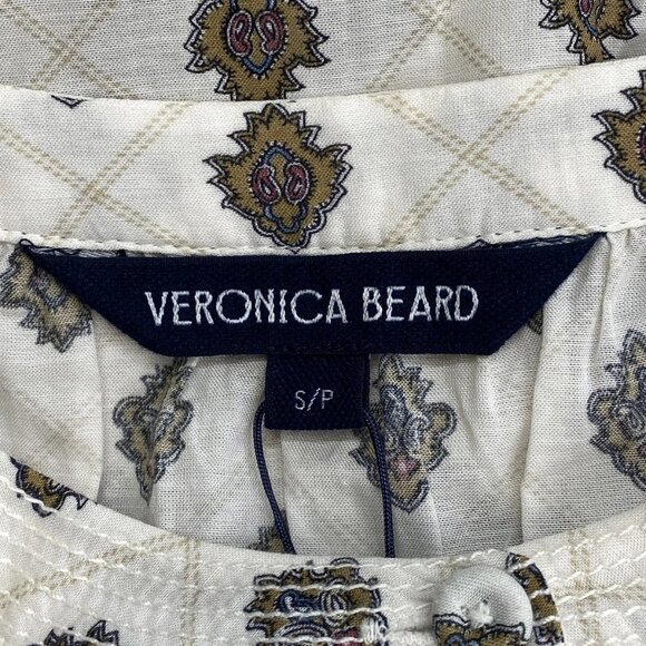 NEW VERONICA BEARD Lollie Paisley Button-Down Blouse – White Dove/Multi – S - Picture 7 of 12